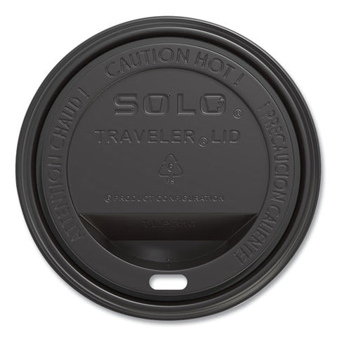 Traveler Cappuccino Style Dome Lid, Fits 10 Oz To 24 Oz Cups, Black, 100/sleeve, 10 Sleeves/carton