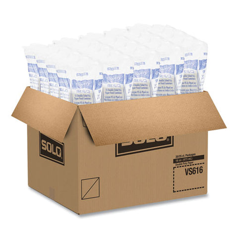 Double Poly Paper Food Container, Squat, 16 Oz, White, 25/pack, 20 Packs/carton