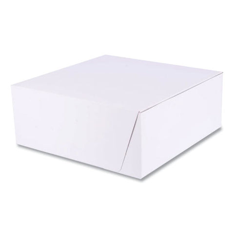 White One-piece Non-window Bakery Boxes, Standard, 10 X 10 X 4, White, Paper, 100/bundle