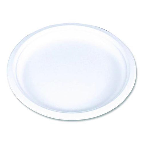 Champware Molded Fiber Tableware, Molded Fiber Plate, 9" Dia, White, 125 Plates/sleeve, 4 Sleeves/carton