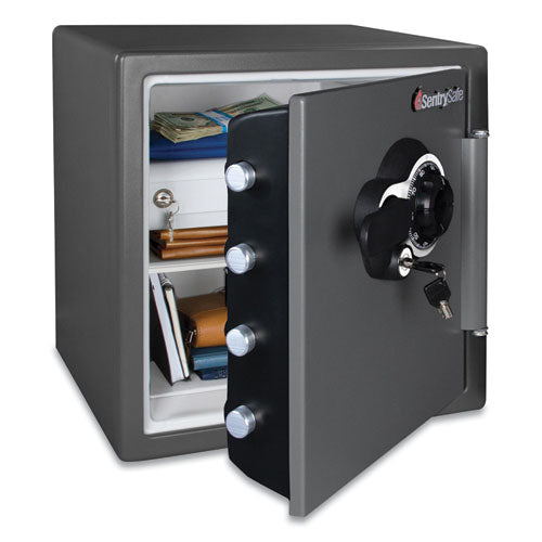 Fire/waterproof 1.23 Cu Ft Combination With Key Safe, 16.3 X 19.3 X 17.8, Black
