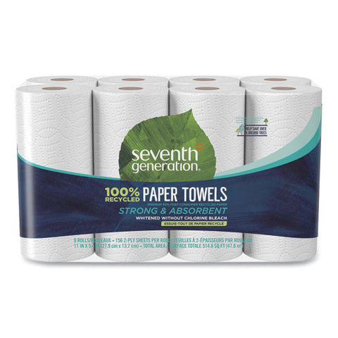 100% Recycled Paper Kitchen Towel Rolls, 2-ply, 11 X 5.4, 156 Sheets/rolls, 32 Rolls/carton