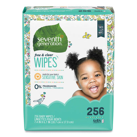 Free And Clear Baby Wipes, Refill, 7 X 7, Unscented, White, 256/pack