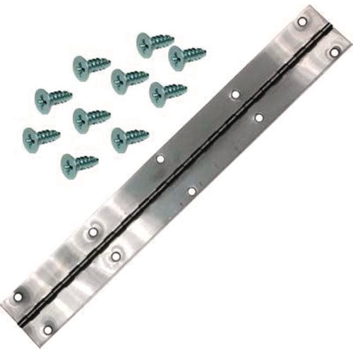 Hinge With Hardware For Container, 1.5 X 18 X 0.5, Gray