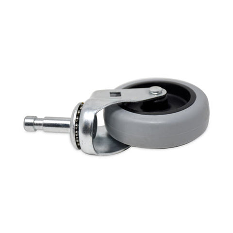 Mop Bucket/wringer Replacement Caster, Grip Ring Type C Stem, 3" Wheel, Black/gray/silver