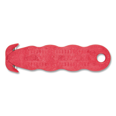 Klever Kutter Safety Cutter, 3 Razor Blades, 1" Blade, 4" Plastic Handle, Red