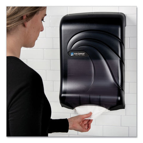 Ultrafold Multifold/c-fold Towel Dispenser, Oceans, 11.75 X 6.25 X 18, Transparent Black Pearl