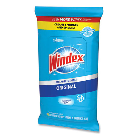 Glass And Surface Wet Wipe, Cloth, 7 X 8, Unscented, White, 38/pack