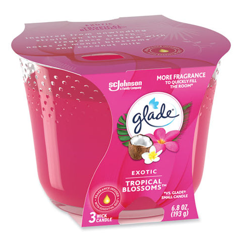 Exotic Tropical Blossoms Candle, 6.8 Oz Glass, 3/carton