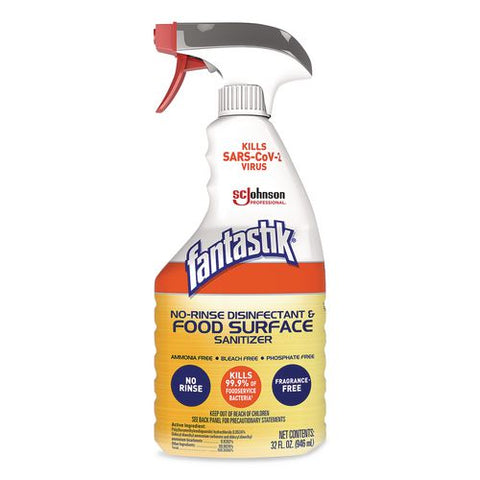 No Rinse Disinfectant And Food Surface Sanitizer, Unscented, 32 Oz Trigger Spray Bottle