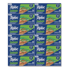 Resealable Sandwich Bags, 6.5" X 5.88", Clear, 40 Bags/box, 12 Boxes/carton