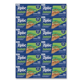 Resealable Sandwich Bags, 6.5" X 5.88", Clear, 90 Bags/box, 12 Boxes/carton