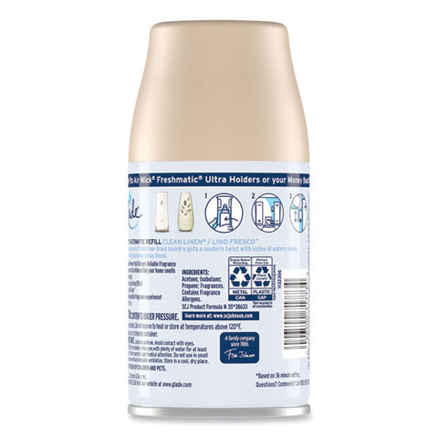 Automatic Air Freshener, Clean Linen, 6.2 Oz Spray Can, 6/carton