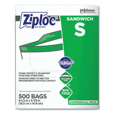 Resealable Sandwich Bags, 6.5" X 6", Clear, 500/box