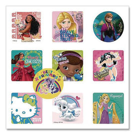 Licensed Character Sticker Sampler, Assorted Girl Licensed Characters, 100 Stickers/roll, 10 Rolls/box