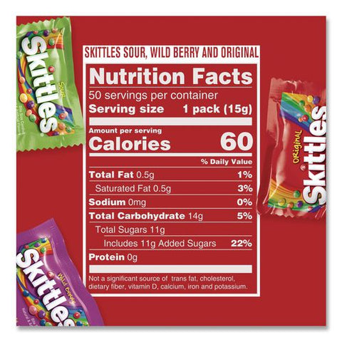 Chewy Candy Party-size Bag, Original/sour/wild Berry, 50 Pieces, 26.6 Oz Bag