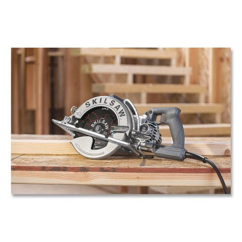 7-1/4" Aluminum Worm Drive Circular Saw With Carbide Blade, 0 To +51 Degree Bevel Range, 24 T Blade