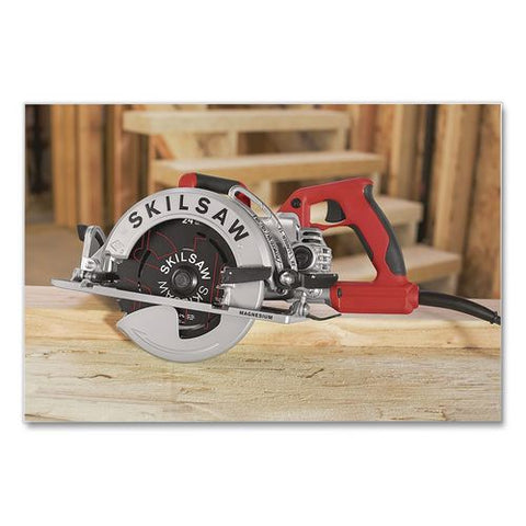7-1/4" Lightweight Magnesium Worm Drive Circular Saw With Carbide Blade, 2,800 Spm, 0 To +53 Degree Bevel Range, 24 T Blade
