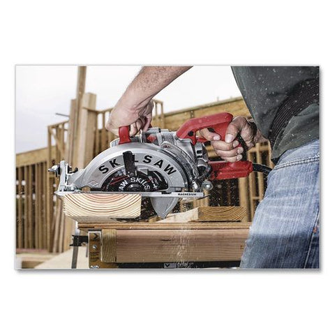 7-1/4" Lightweight Magnesium Worm Drive Circular Saw With Carbide Blade, 2,800 Spm, 0 To +53 Degree Bevel Range, 24 T Blade