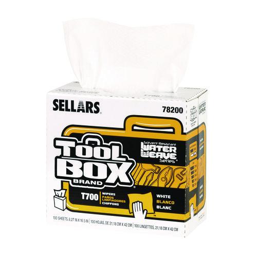 Toolbox Waterweave T700 Wipers, 1-ply, 8.27 X 16.5, White, 100 Sheets/box, 8 Boxes/carton