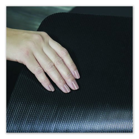 Game Zone Chair Mat For Flat To Medium Pile Carpeted And Hard Floors, Hexagon, Straight Edge, 42" X 46", Black, Ships Rolled