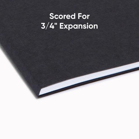 Interior File Folders, 1/3-cut Tabs: Assorted, Letter Size, 0.75" Expansion, Black/gray, 100/box