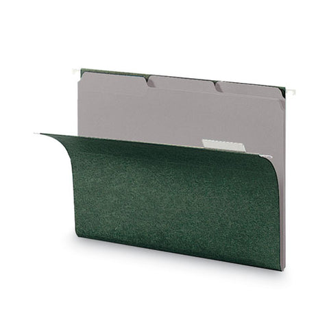 Interior File Folders, 1/3-cut Tabs: Assorted, Letter Size, 0.75" Expansion, Gray, 100/box