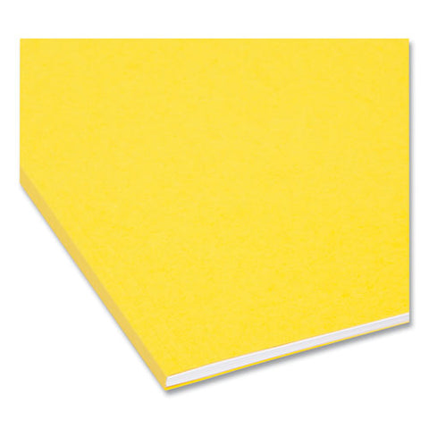 Interior File Folders, 1/3-cut Tabs: Assorted, Letter Size, 0.75" Expansion, Yellow, 100/box