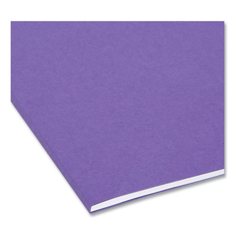 Interior File Folders, 1/3-cut Tabs: Assorted, Letter Size, 0.75" Expansion, Purple, 100/box