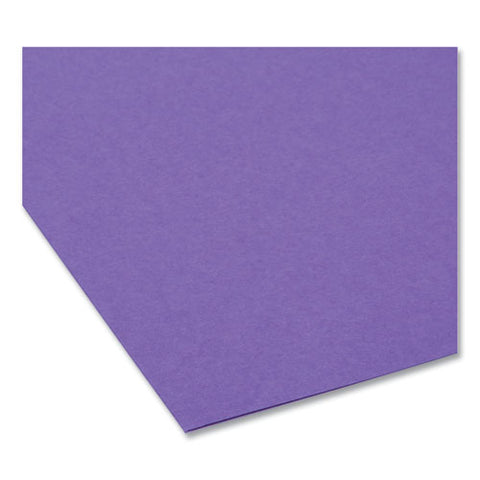 Interior File Folders, 1/3-cut Tabs: Assorted, Letter Size, 0.75" Expansion, Purple, 100/box