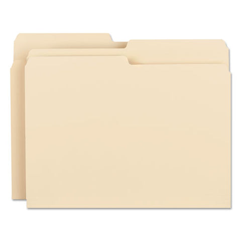 Manila File Folders, 1/2-cut Tabs: Assorted, Letter Size, 0.75" Expansion, Manila, 100/box