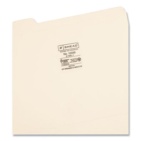 Reinforced Tab Manila File Folders, 1/3-cut Tabs: Left Position, Letter Size, 0.75" Expansion, 11-pt Manila, 100/box