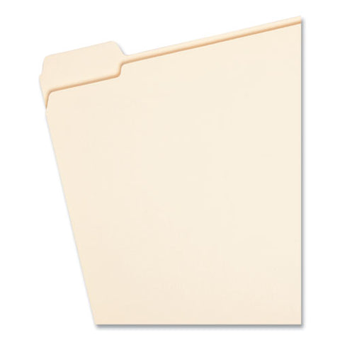 Reinforced Tab Manila File Folders, 1/5-cut Tabs: Assorted, Letter Size, 0.75" Expansion, 11-pt Manila, 100/box