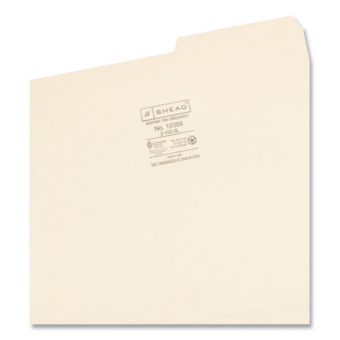 Reinforced Guide Height File Folders, 2/5-cut Tabs: Right Position, Letter Size, 0.75" Expansion, Manila, 100/box