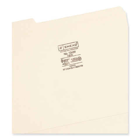 Reinforced Tab Manila File Folders, 1/3-cut Tabs: Assorted, Letter Size, 0.75" Expansion, 14-pt Manila, 100/box