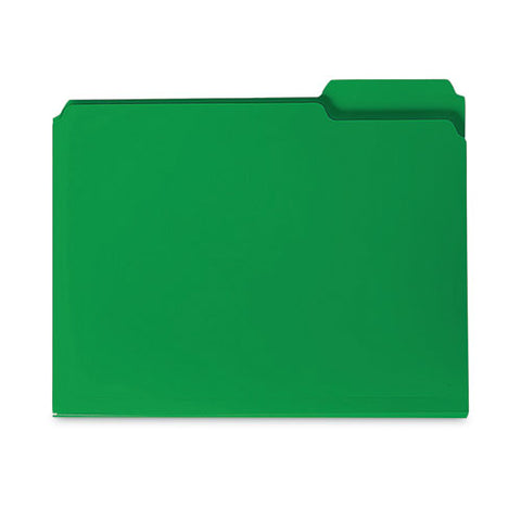 Top Tab Poly Colored File Folders, 1/3-cut Tabs: Assorted, Letter Size, 0.75" Expansion, Green, 24/box