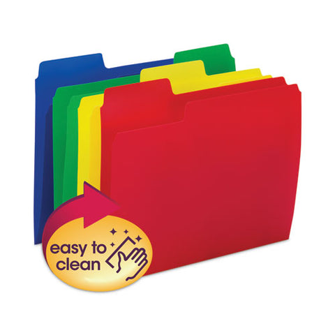 Supertab Top Tab File Folders, 1/3-cut Tabs: Assorted, Letter Size, 0.75" Expansion, Polypropylene, 12/pack