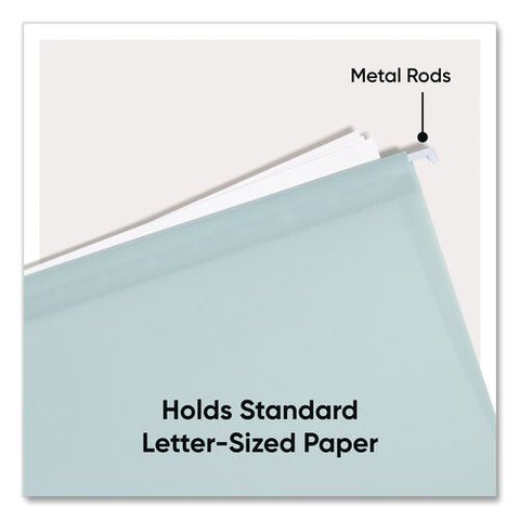 Poly Plastic Hanging File Folders, Letter Size, 1/5-cut Tabs, Twilight Colors, 12/pack