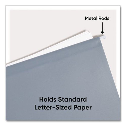 Poly Plastic Hanging File Folders, Letter Size, 1/5-cut Tabs, Dawn Colors, 12/pack