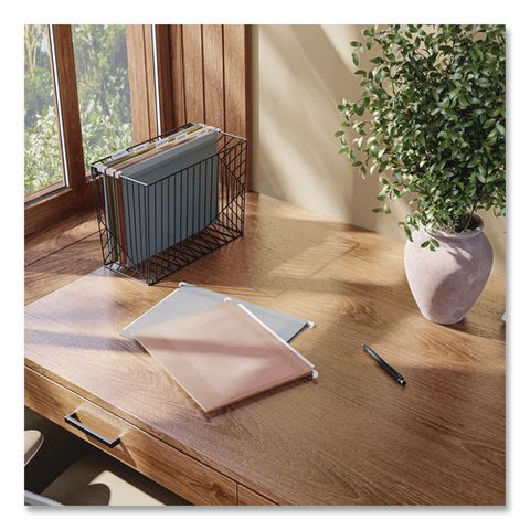 Poly Plastic Hanging File Folders, Letter Size, 1/5-cut Tabs, Dawn Colors, 12/pack