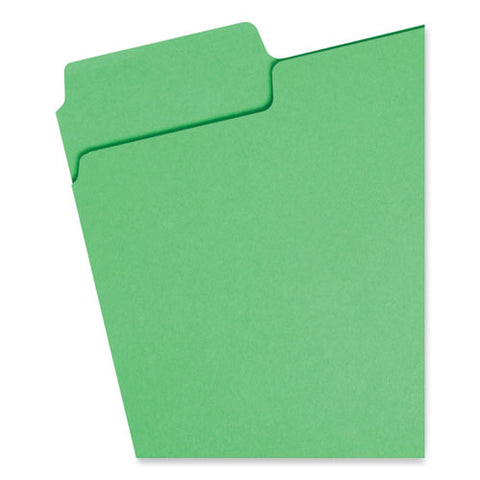 Supertab Colored File Folders, 1/3-cut Tabs: Assorted, Letter Size, 0.75" Expansion, 11-pt Stock, Color Assortment 1, 100/box