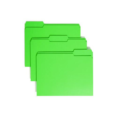 Colored File Folders, 1/3-cut Tabs: Assorted, Letter Size, 0.75" Expansion, Green, 100/box