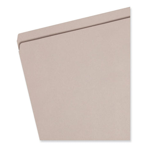 Reinforced Top Tab Colored File Folders, Straight Tabs, Letter Size, 0.75" Expansion, Gray, 100/box