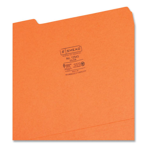 Colored File Folders, 1/3-cut Tabs: Assorted, Letter Size, 0.75" Expansion, Orange, 100/box