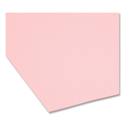 Reinforced Top Tab Colored File Folders, Straight Tabs, Letter Size, 0.75" Expansion, Pink, 100/box