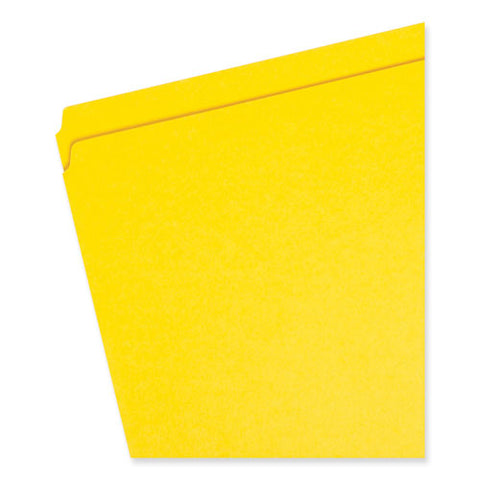 Reinforced Top Tab Colored File Folders, Straight Tabs, Letter Size, 0.75" Expansion, Yellow, 100/box