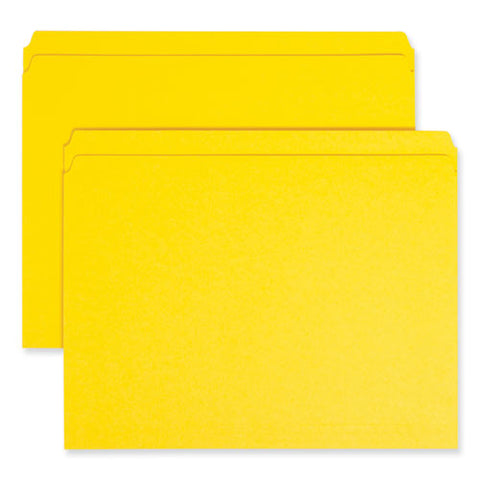 Reinforced Top Tab Colored File Folders, Straight Tabs, Letter Size, 0.75" Expansion, Yellow, 100/box