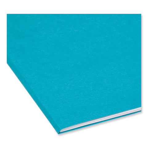 Colored File Folders, 1/3-cut Tabs: Assorted, Letter Size, 0.75" Expansion, Teal, 100/box