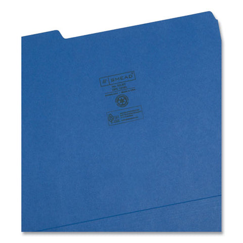 Colored File Folders, 1/3-cut Tabs: Assorted, Letter Size, 0.75" Expansion, Navy Blue, 100/box