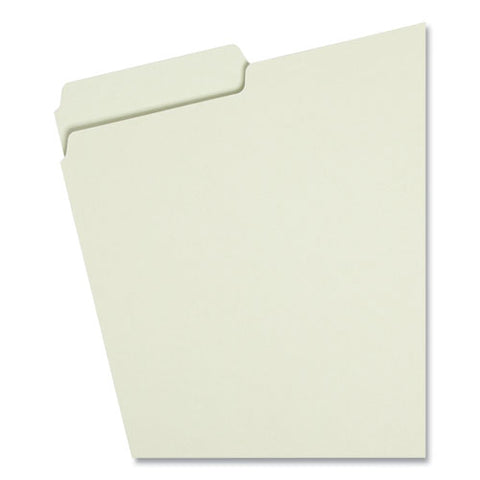 Expanding Recycled Heavy Pressboard Folders, 1/3-cut Tabs: Assorted, Letter Size, 2" Expansion, Gray-green, 25/box